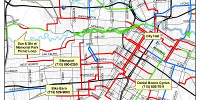 自行车道的休斯敦地图