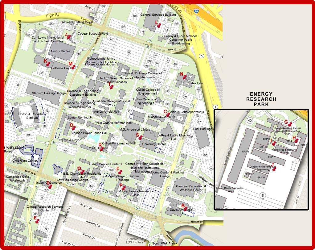 地图的休斯顿大学