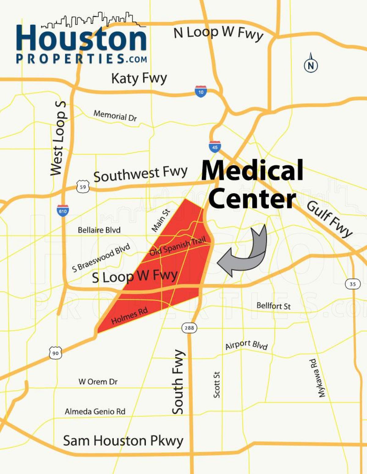 地图的休斯顿医疗中心