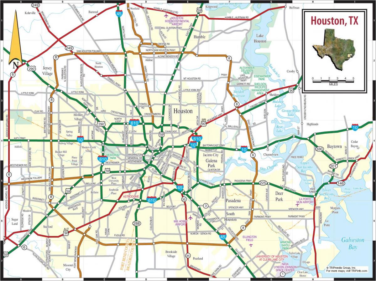 城市的休斯敦地图