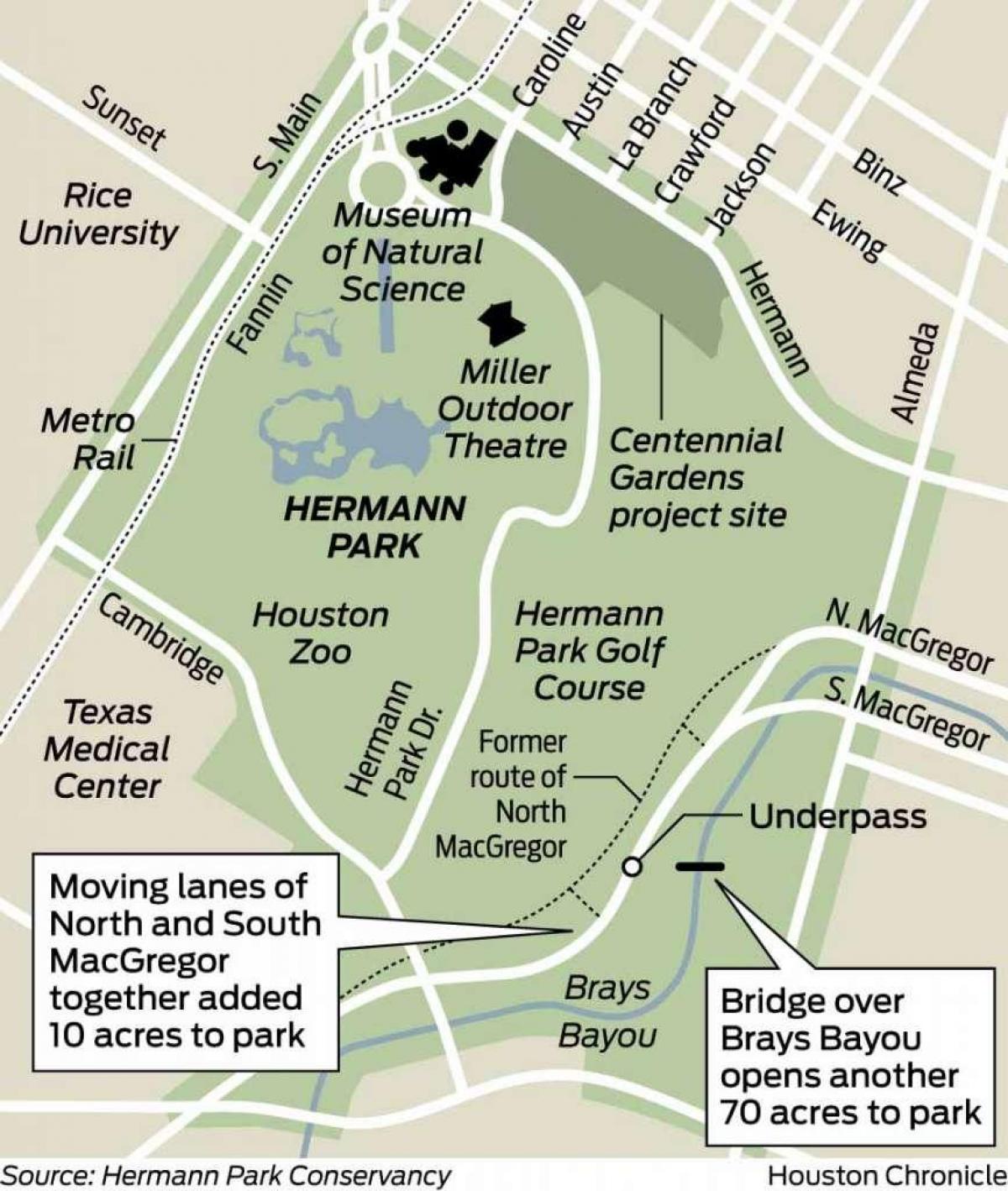 地图上的赫尔曼公园