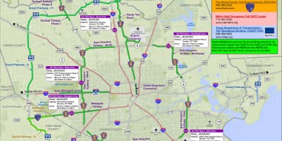 地图的休斯敦的收费公路