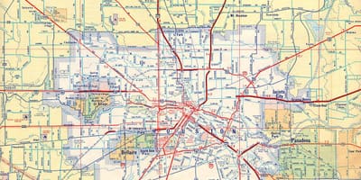 地图的休斯顿高速公路