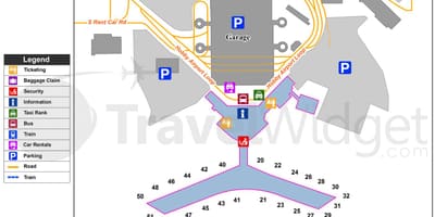 休斯顿机场终端的地图