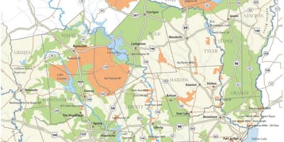 地图sam Houston国家森林